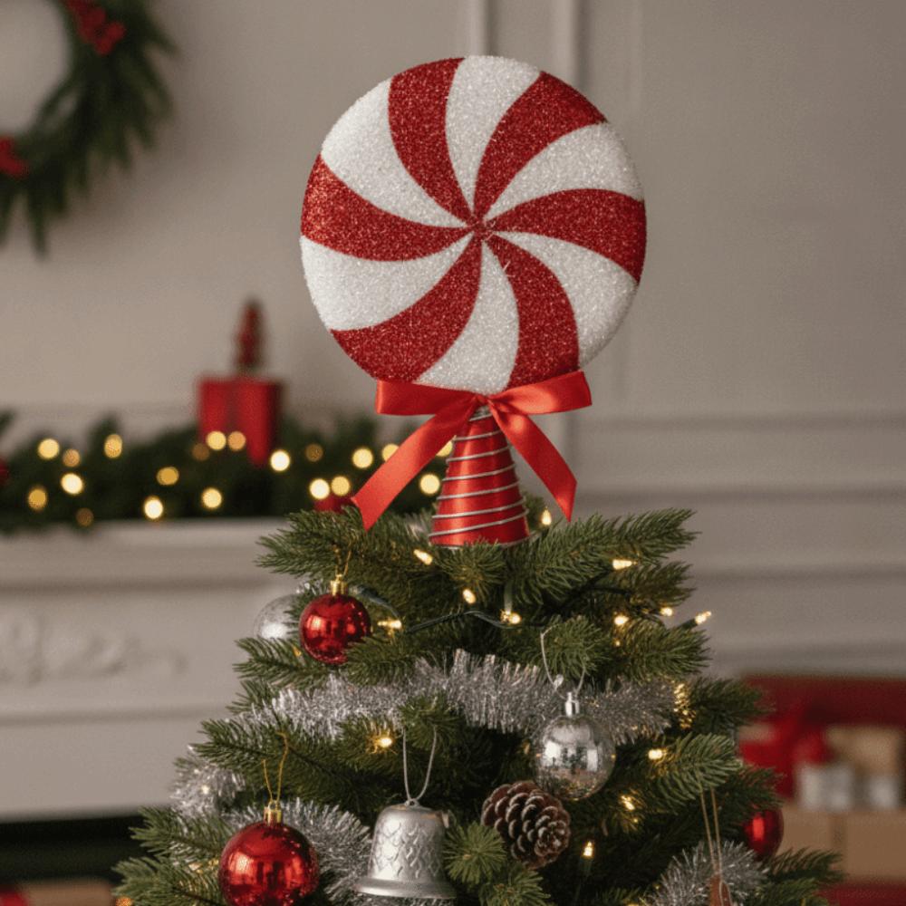 Romantic Candy Christmas Tree Topper Colorful Icing Design Festival Party Scene Decoration Mall