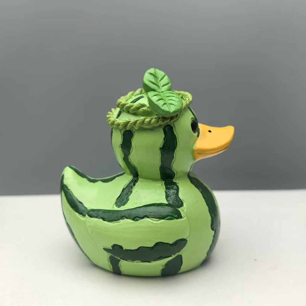 1PC New Whimsical Watermelon Duck Dragon Fruit Fruit Series Duck Statue Ornament Home Desktop Decoration