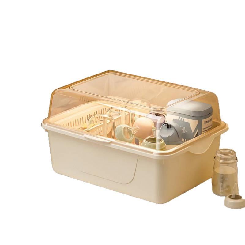 Cutlery & Bottle Drying Rack with Dustproof Lid for Baby Utensils