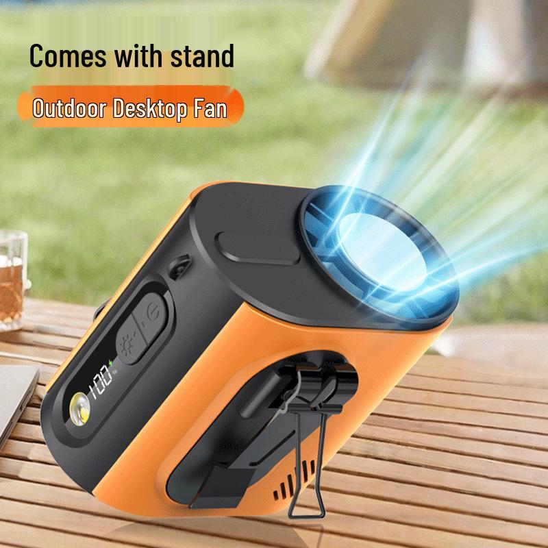 New 2026 Portable Ice Pack Waist Fan - USB Clip-On, High-Speed Cooling, Lightweight & Easy to Carry for Outdoor Use.