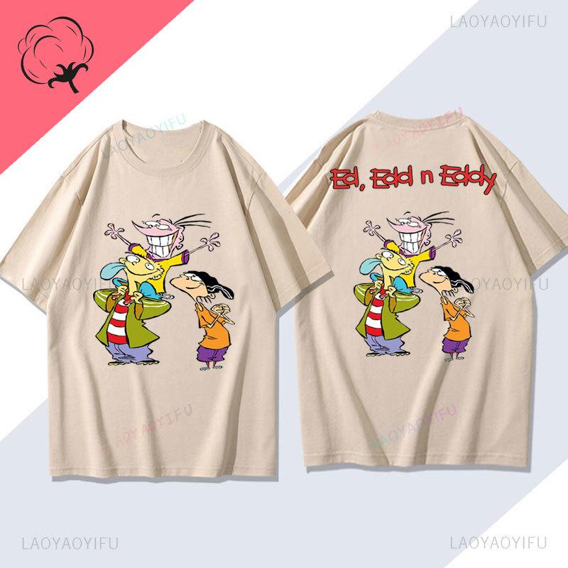 

Vintage Ed Edd & Eddy Cartoon Characters Fan T Shirt Kawaii Comic Funny Casual Camisetas Cotton Two Side Printed Tee Unisex Top 3XL