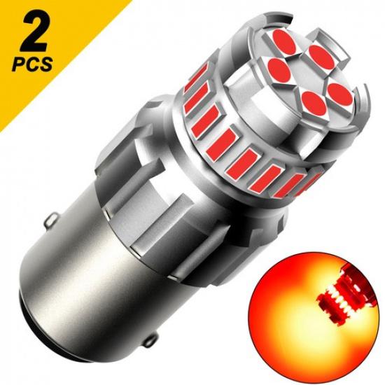 2Pcs AUXITO Pure Red 1156 LED Brake Tail Light Bulbs Error Free Anti Hyper Flash