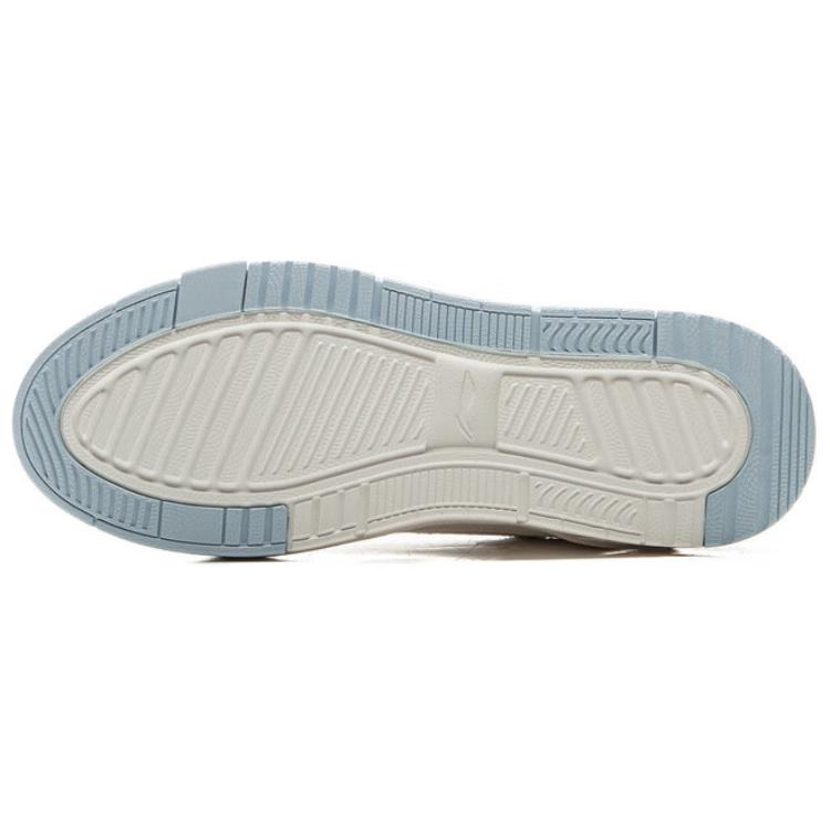 New LiNing Common 80s Anti-Slip Wear-Resistant Low-Top Skateboard Shoes Women's White Blue AGCV024-5