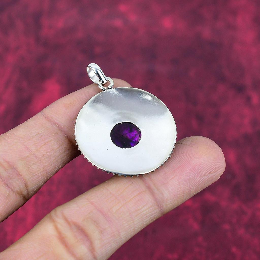 Purple Flash Labradorite Jewelry, 925 Solid Sterling Silver Pendant Handmade Gemstone Jewelry, Gifts For Wife Brand New Pendant