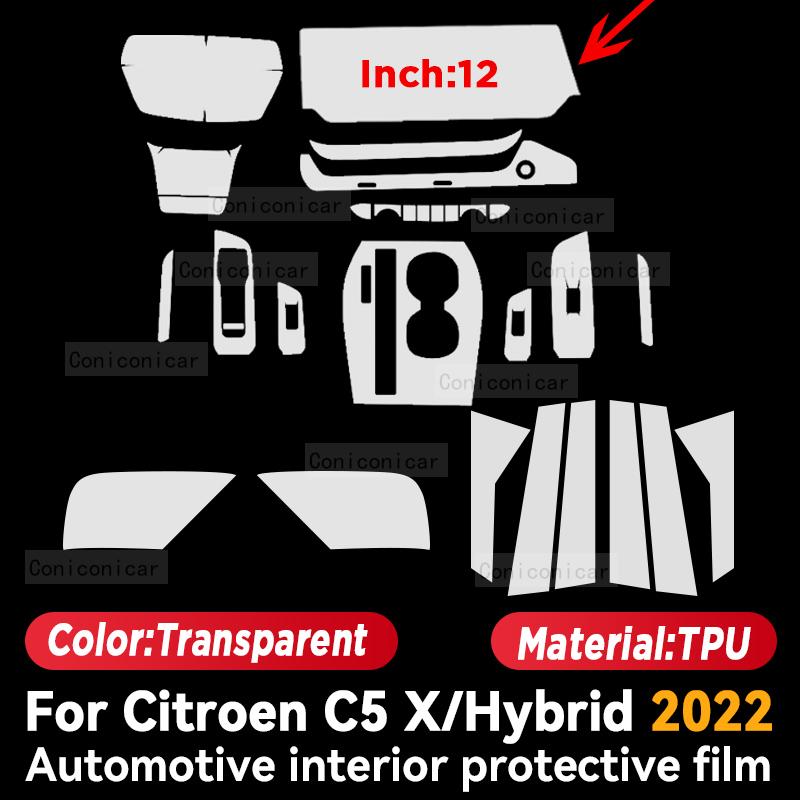Für Citroen C5 X Hybrid 2022 Auto Innenraum Mittelkonsole Instrument Armaturenbrett Schutzfolie Kratzschutz Aufkleber Zubehör