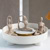Yoga Pose Statue 3Pcs Resin Yoga Sculptures Meditating Yoga Decor Craft Tabletop Abstract Decor Home Decor Ornaments Sculpture