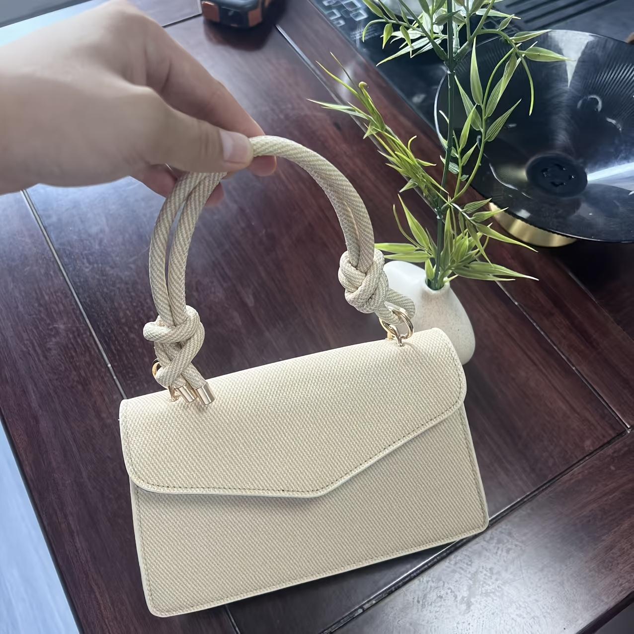 Retro mini square bag, woven texture crossbody bag, small square commuter bag suitable for women s daily commute and summer travel. бежевый