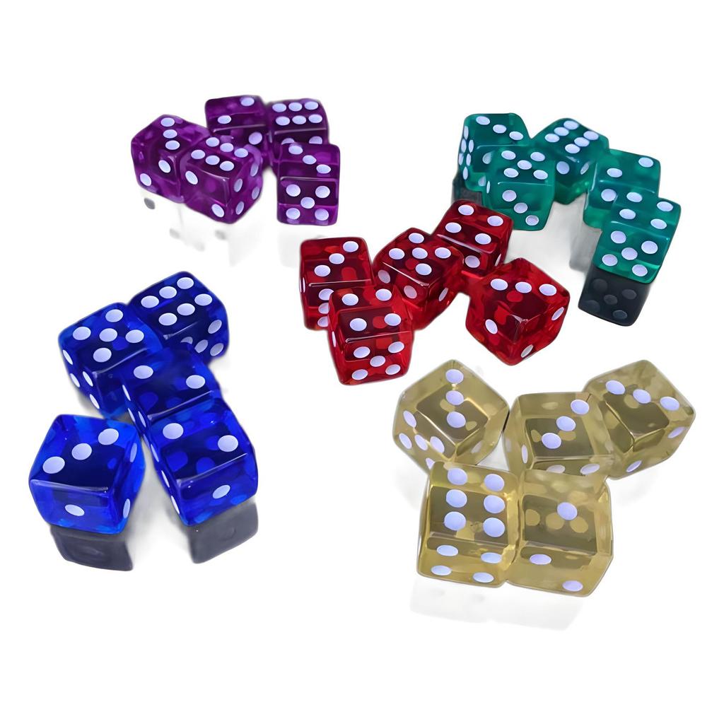 Zaruri de cristal de 16 mm: Pips cu colțuri rotunjite/drepte/pătrate, Zaruri transparente cu vânzare rapidă