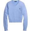 Polo Cotton Blend V-Neck Pullover Sweater Slim Fit Women Sweater 211B17737-001