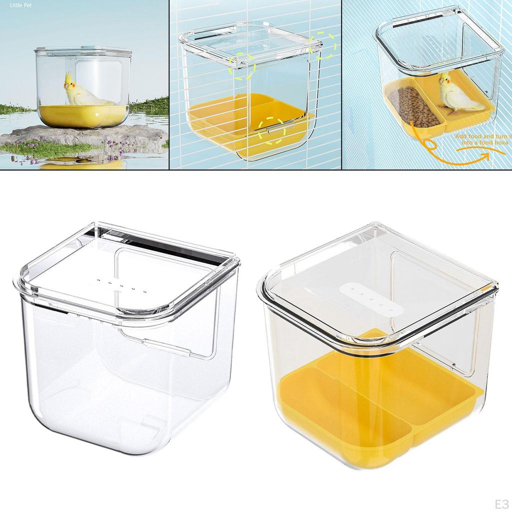 Bird Bath Cage Accessories Box for Easy Maintenance of Little Birds