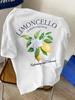 Limoncello Lemon Floral Graphic Tshirt Italian Vacation Unisex Short Sleeve Casual Soft Cotton Daily Tops