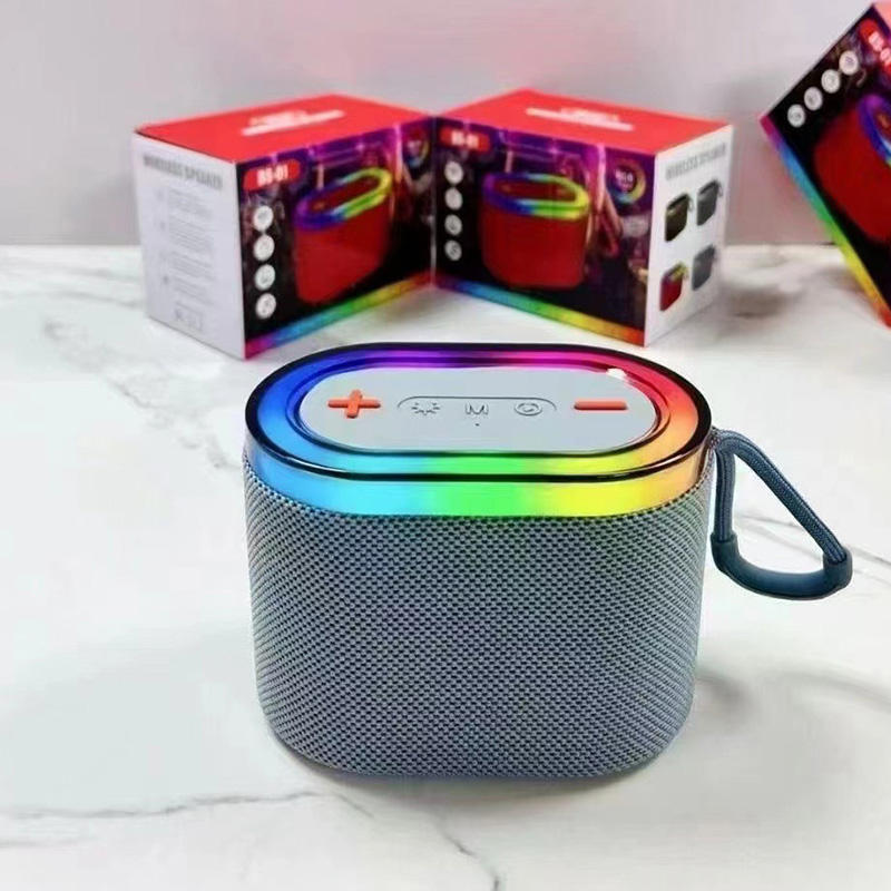 Wireless Portable Bluetooth Speakers with for USB AUX TF Card Player 5W Output RGB Colorful Light Fabrics Sound Box