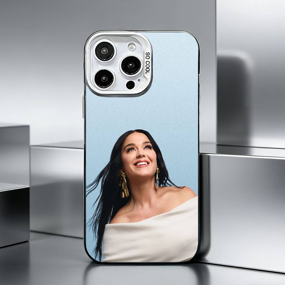 Singer K-Katy P-Perry-KP    Phone Case For iPhone 17,16,15,14,13,12,11 Plus,Pro Max,XS,Colored silver phone case