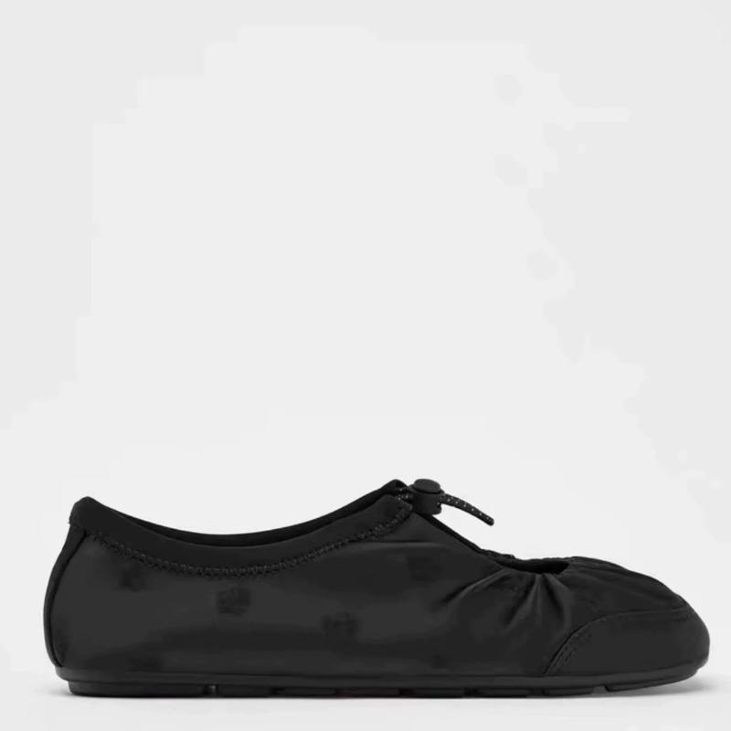 Retro Elastic Band Shoes Shallow Opening One-strap Flat Ballet Shoes