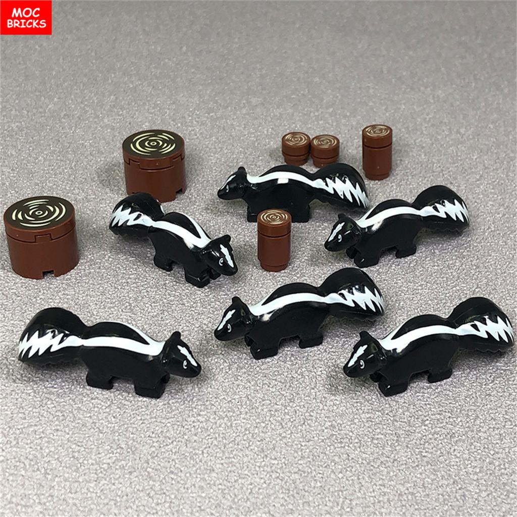 MOC Bricks Jungle Underbrush Forest Animal Monkey Goat Giraffe Bird Night Owl Accessories Building Blocks Friend Toys Gifts