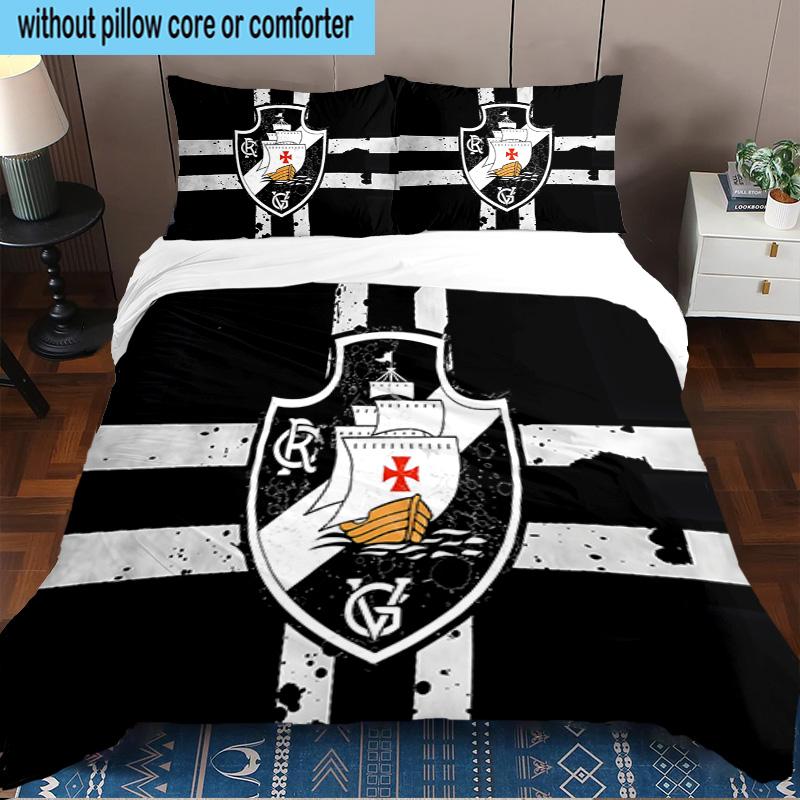 3PCS Vasco Da Gama Crest Design Printed Bedding Set, Includes A Duvet Cover and Two Pillowcases for Bedroom, Suitable for All Seasons
