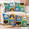 Cartoon Simple Cute Dog Cushion Cover Soft Plush Fabric DoubleSided Printed Cushion Covers for All Seasons Home Decor