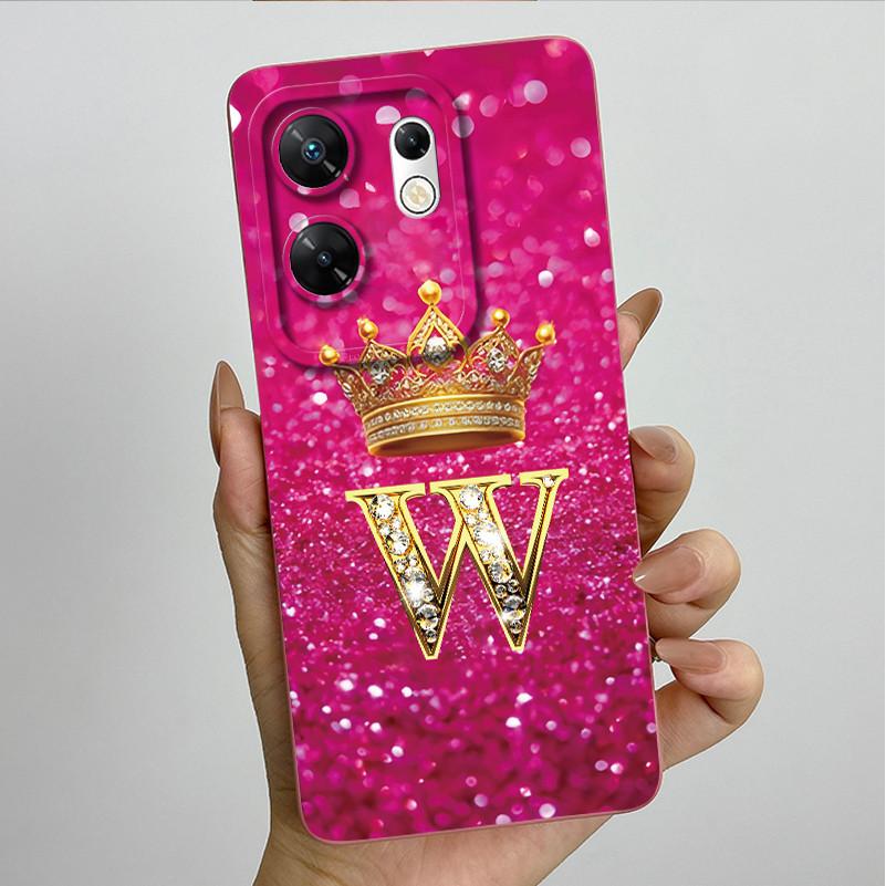 Case for infinix Zero 30 4G 5G Case X6731 Crown Letters Soft Silicone Shockproof Cover For Infinix Zero30 4g Cases X6731B Funda