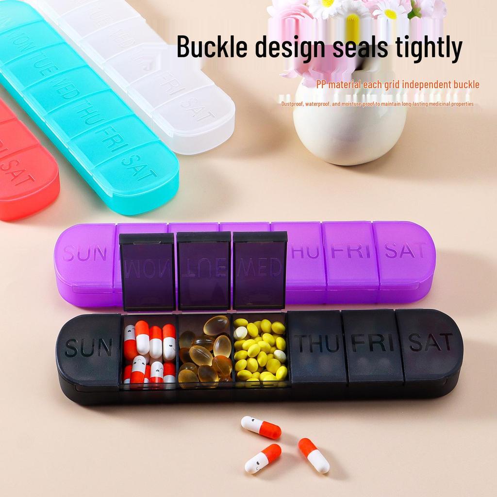 7-Day Mini PP Material Medicine Storage Box - Portable and Household Use