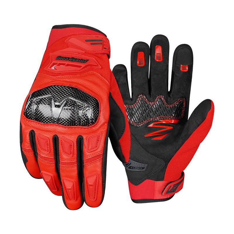 Carbon Fiber Reinforced Goat Leather Motorcycle Racing Gloves Men Breathable Anti-Slip Impact Protection