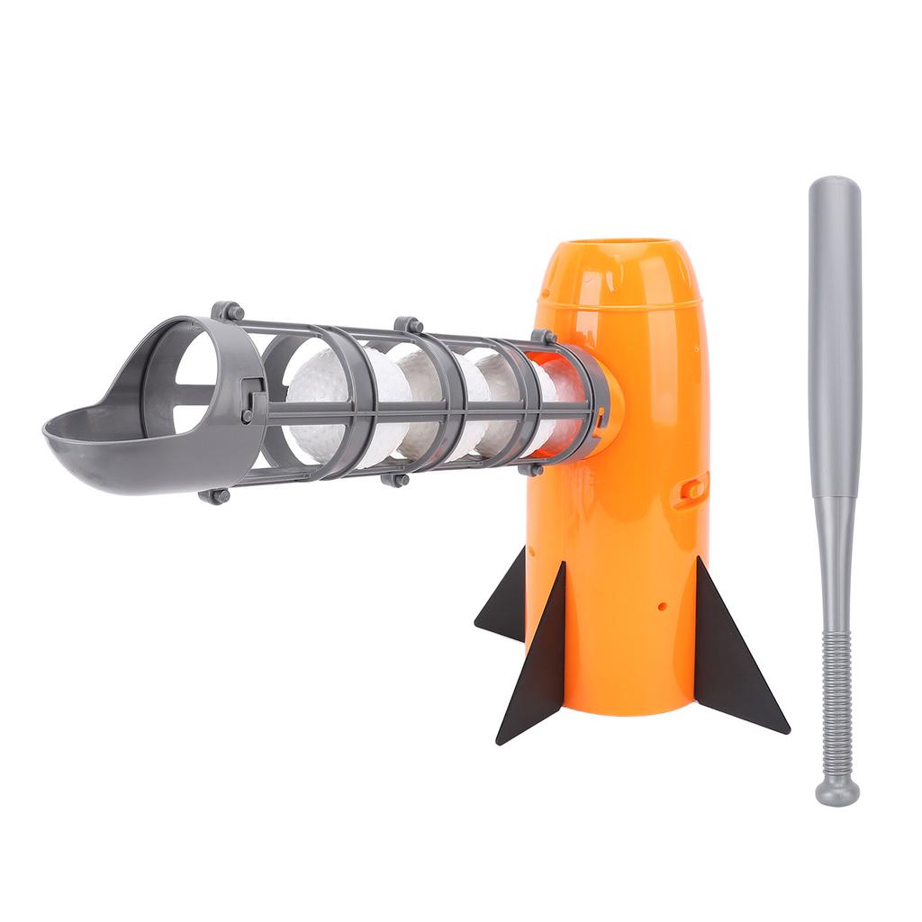 Automatic Baseball Pitching Machine One Click Start Plastic Baseball Trainer with 5 Balls and Baseba