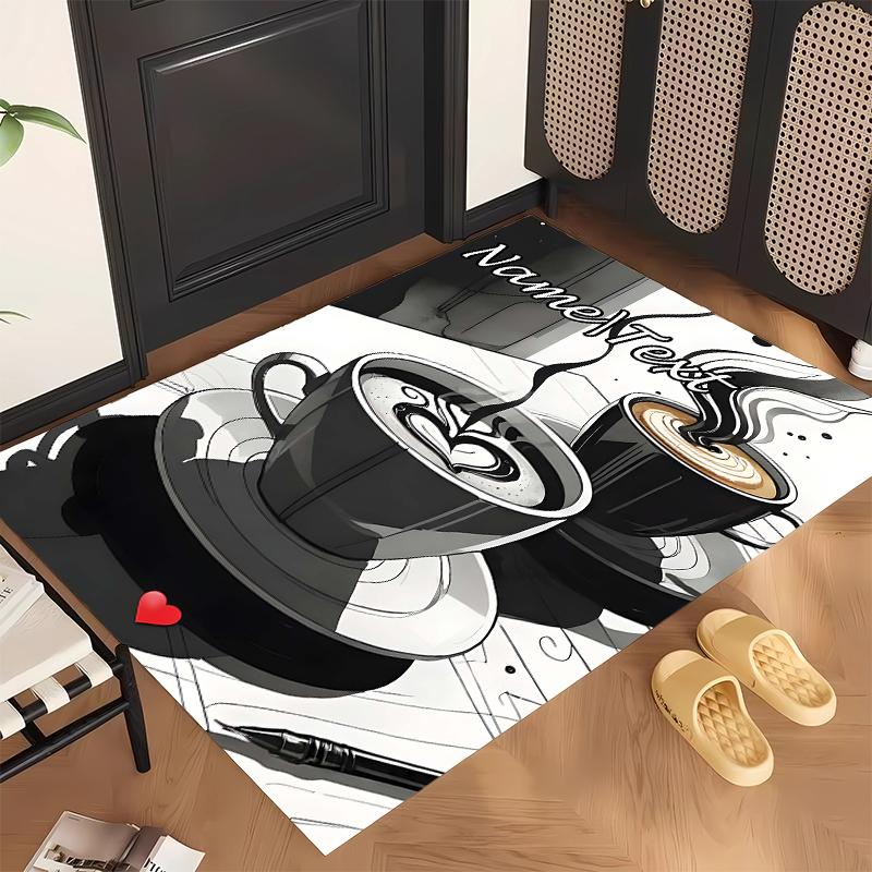 Cozy Coffee (23) Personalized Name Office Carpet Stylish Decor for Living Room Bedroom Kitchen