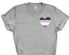 Asexual Pride T-and Kids Tshirt: Pocket Heart LGBT Unisex Tee