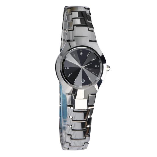 Ležérní pár kulatý ciferník kalendář slitinový článkový náramek analogové křemenné náramkové hodinky