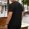 Herren Kurzarm Hemd mit Kragen Colorblock Lässig