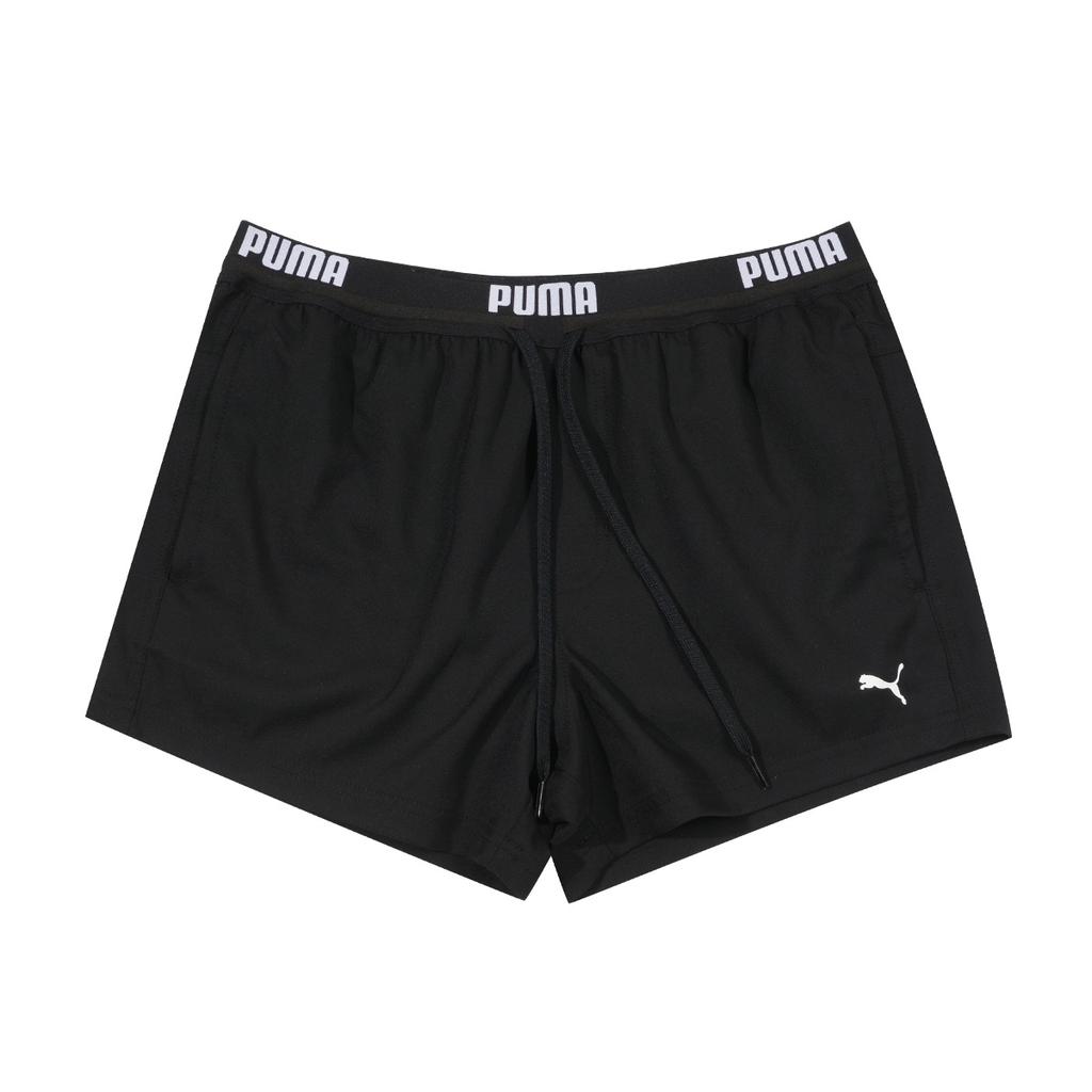 Puma Letter Logo Comfortable Elastic Waist Flat Angle Sports Training Swim Shorts Men Swim Shorts Black 100003230-200