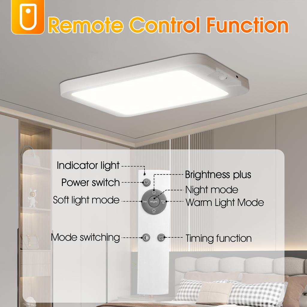 2PC/1PC Rechargeable Iling Light with Remote , Battery Operated Closet Lights Motion Sensored, 3 Color Temperatures Magnetic