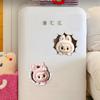 Labubu Cute Plush Doll Refrigerator Magnet - 3D Personality, Strong Magnetic, Waterproof Door Decoration Sticker.