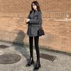 2025 Autumn/Winter Plaid Petite Woolen Coat - Mid-Length, Loose Fit for Women