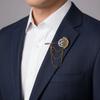 Metal Chain Steampunk Gear Lapel Pin Gothic Collar Pin Vintage Brooches  Shirt Decoration