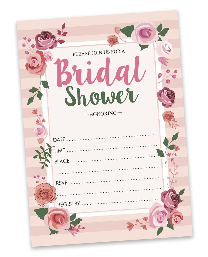 Inkdotpot 30 Bridal Shower InvitationsA  FloralA  Wedding Fill-In Style Invites Blank
