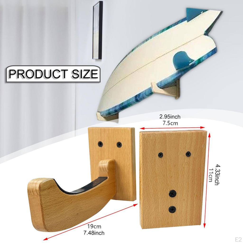 Nástěnný držák na surfové prkno Stojan na vystavení Všestranný prostorově úsporný úložný regál Dřevěný pro lyžařské prkno