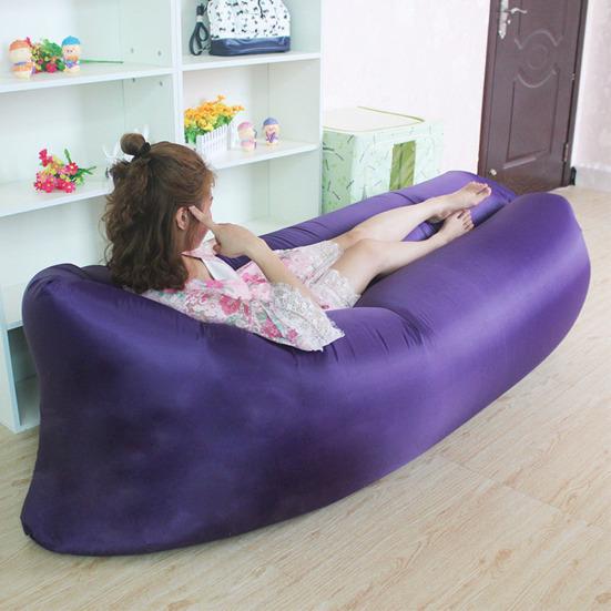 Inflatable Lounger Chair Air Sofa Bed Outdoor Lazy Fast Inflation Folding Couch