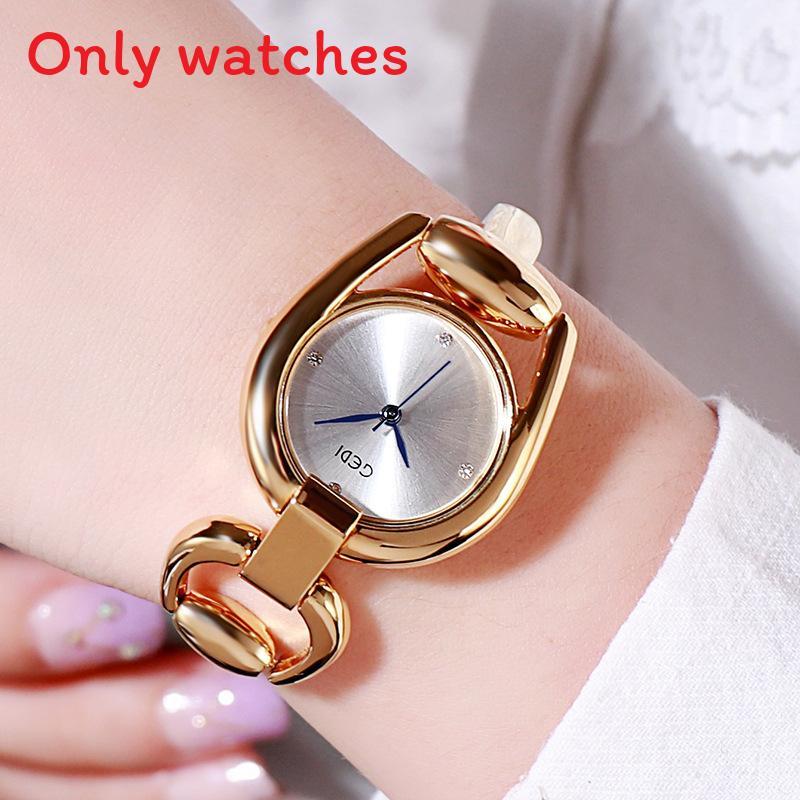 Fashion Ladies Quartz Watch With Alloy Bracelet And Rhinestone Decor For Casual Wear