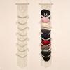 3pc Bohemian Macrame Wall Hanging Tapestry Hat Display Rack Hand-Woven Colorful Tassel Cap Storage for Hats Dorm Room Wall Decor