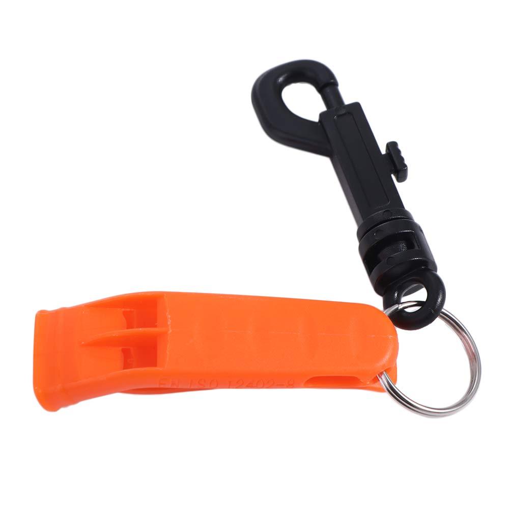 PP Plastic Outdoor Survival Whistle Loud Dual Band Survival Rescue Whistle Double Pipe Orange Outdoor Emergency Whistle Camping