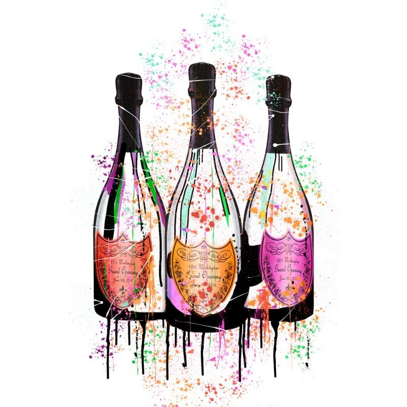 

Fashion Luxury Champagne Bottle Art Canvas Painting Prints Poster Wall Art Printing Picture Luxurious Bar Home Dining Room Decor 21cm×30cm NoFrame