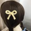 Sweet Knitting Yarn Bowknot Hair Clip Lazy Hairpin Duckbill Hairclips Barrettes for Women Side Bangs Hair Styling Tool
