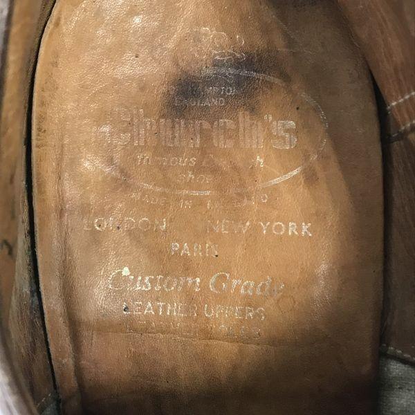 80s-90s Vintage Church's Old Church Leather Full Brogue Wingtip Oxford 8F / 26.5cm / Brown Dress Shoes