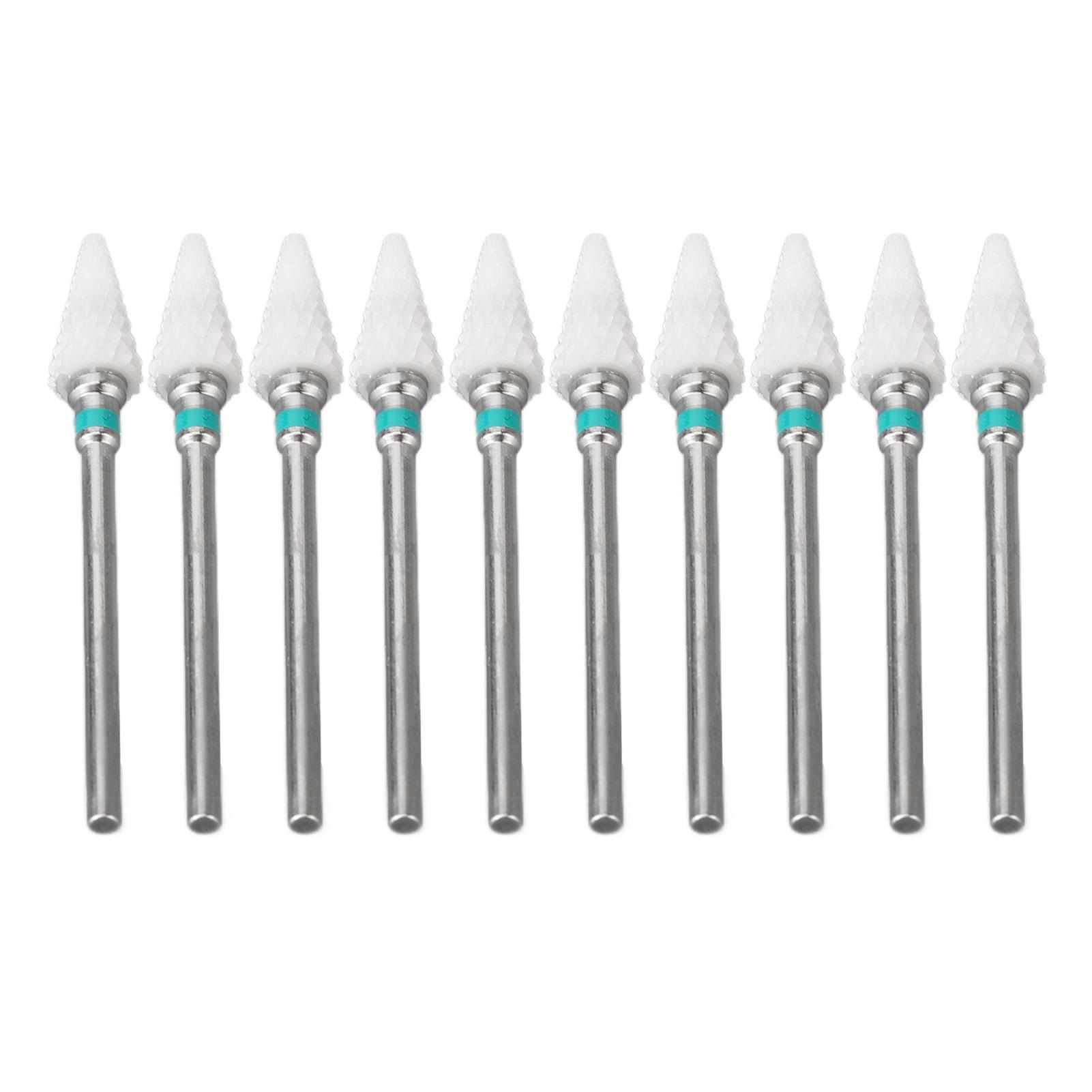 

10pcs Nail Drill Bit Set Professional Home Salon Ceramic Cuticle Remover Bits for Nail Artist Novice