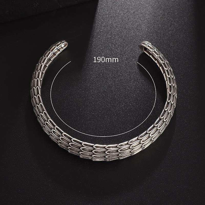 

Персонализированный браслет с узором драконьей чешуи для мужчин, модный и ретро китайский стиль, браслет с обратной чешуей