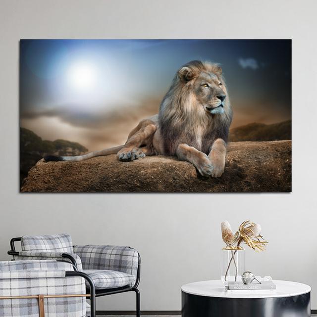 African Black Lion Leopard Animal Posters and Prints Canvas Painting Wall Pictures For Living Room Interior Cuadros Home Decor No Frame