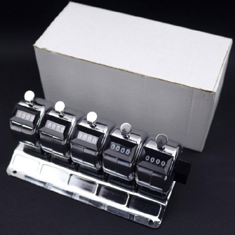 Stainless Steel Handheld Mechanical Counter Scratch Resistant Surfaces Count Rotating Resets For Inventory Management