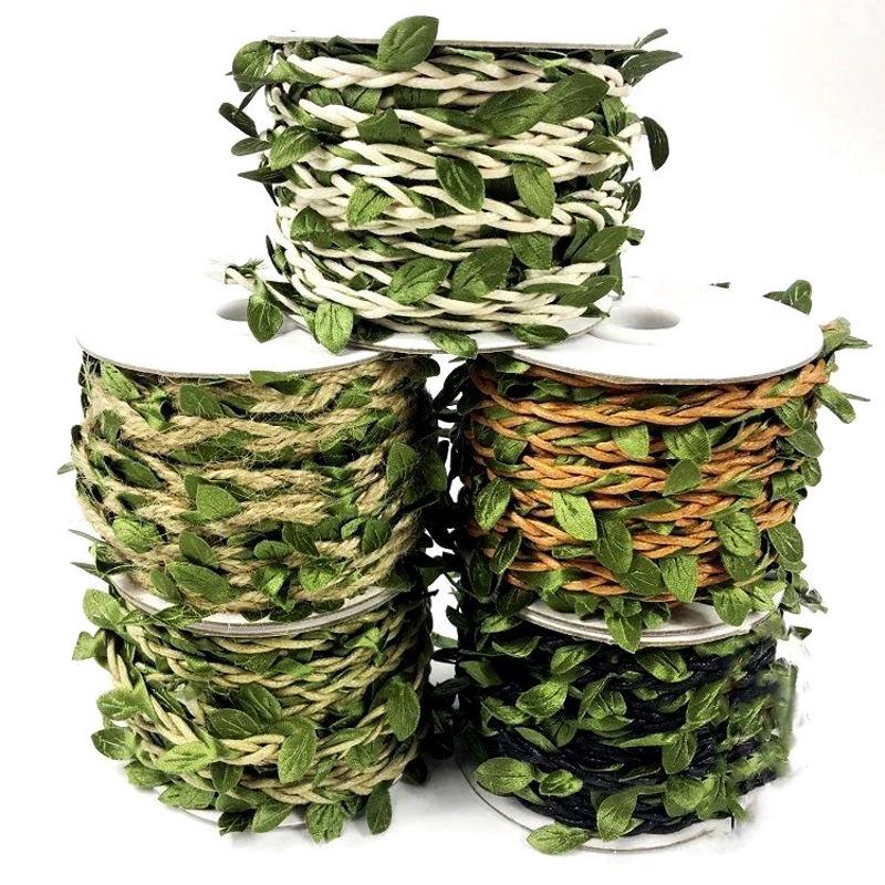 Forest Style Hemp Rope Vine with Green Leaves - Eco-Friendly DIY Kindergarten Decorations
