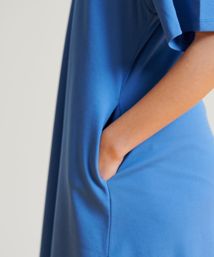Metapeo Met Lovely Summer Collared Dress Blue