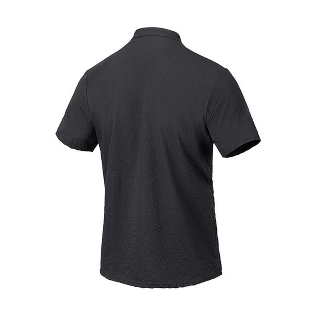 Men's Casual Fashionable -color Single-pocket Short-sleeved T-shirt - Men's Checkered Texture Stand-up Collar Short-sleeved T-shirt